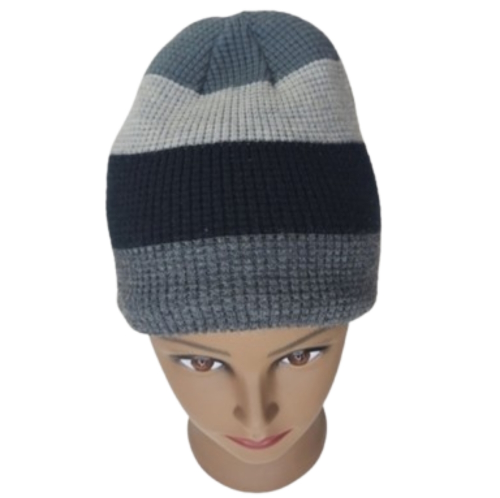 🎁Color Block Casual Solid Unisex Beanie Knitting Hat Winter Black Gray One Size